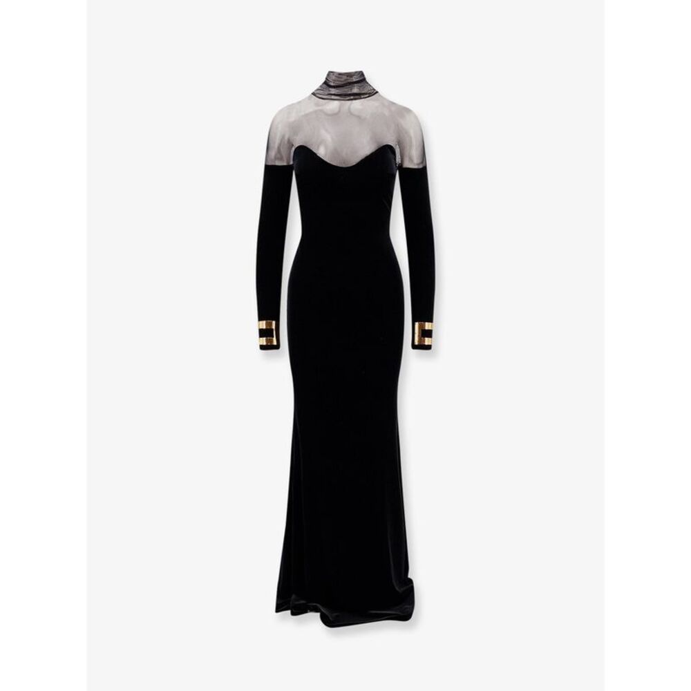 Elisabetta Franchi Women Red Carpet Velvet Long Dress